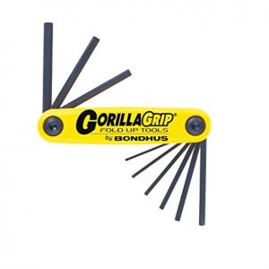 Bondhus 12591 GorillaGrip Set of 9 Hex Fold-up Keys  sizes  050-3 16-Inch