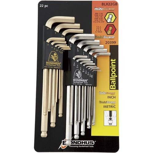 Bondhus 20399 Ball End L-Wrench Double Pack with BriteGuard and GoldGuard Finish