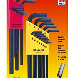 Bondhus 22199 Hex L-wrench Double Pack  Long Length  12137 ( 050-3 8-Inch)   12199 (1 5-10mm)