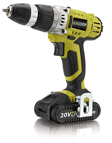 CACOOP CCD20001L 20V MAX 1 5Ah Lithium Ion Cordless 2-Speed Compact Drill Driver With One Battery and One Rapid Charger 1 CACOOP CCD20001L 20V MAX 1 5Ah Lithium Ion Cordless 2-Speed Compact Drill Driver With One Battery and One Rapid Charger