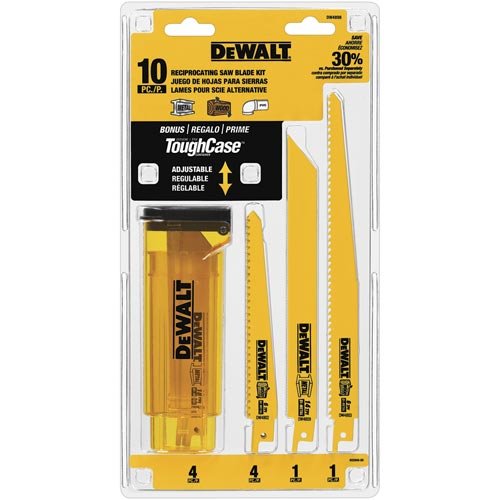 DEWALT DW4898 Bi-Metal Reciprocating Saw Blade Set with Case  10-Piece