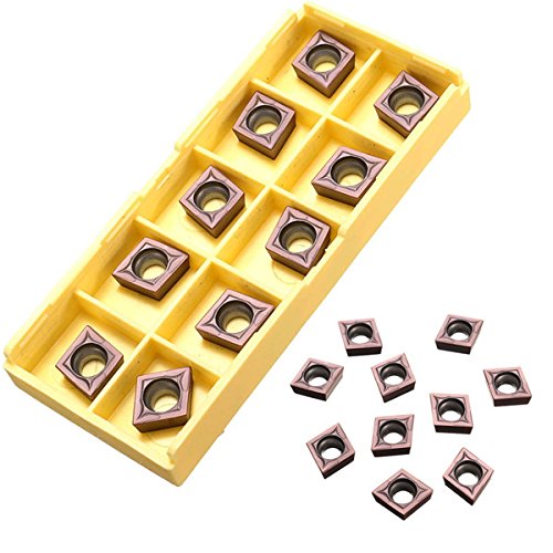 Drillpro 10pcs wood planer wood lathe accessories carbide lathe tools CCMT09T304 VP15TF CCMT32 51 Carbide Insert Carbide Cutter Turning Tool