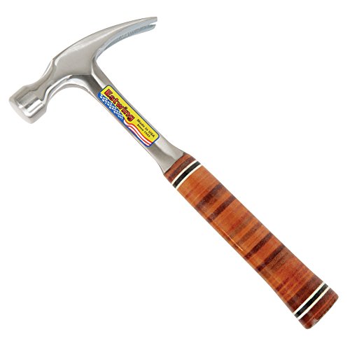 Estwing Hammer - 16 oz Straight Rip Claw with Smooth Face   Genuine Leather Grip - E16S