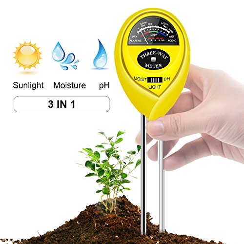 Geekroom Updated Soil pH Meter 3-in-1 Moisture Sensor Meter Acidity Light pH Soil Test kits Gardening Tool Plant Water Monitor Hydrometer for Garden  Farm  Lawn  Indoor   Outdoor Use