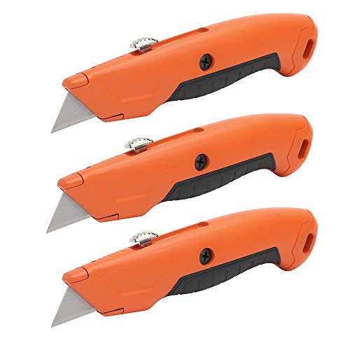 HDX 3 Pack of 60037 3-Position Retractable Utility Knives w  Replaceable  Reversible Blades