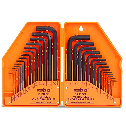 HORUSDY Hex Key Set Allen Wrench Set Inch Metric 30-Piece MM(0 7mm-10mm) SAE(0 028 -3 8) - Best Unique Tool Gift for Men 1 HORUSDY Hex Key Set Allen Wrench Set Inch Metric 30-Piece MM(0 7mm-10mm) SAE(0 028 -3 8) - Best Unique Tool Gift for Men