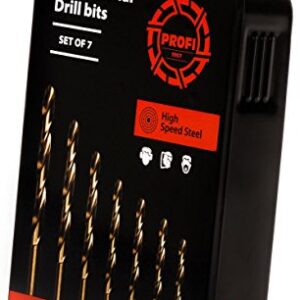 Impact Drill Bit Set for Hardened Metal – 7 pcs German High Speed Steel Bits for Professional Duty – with Metal Case