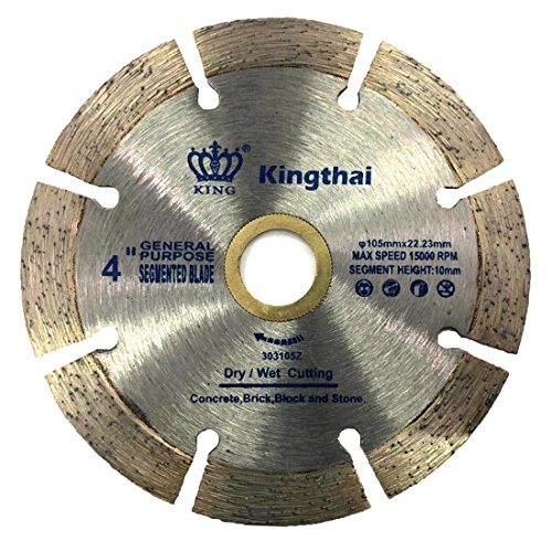 Kingthai 4 inch Segmented Diamond Blade for Concrete Masonry with 7 8-5 8  Arbor