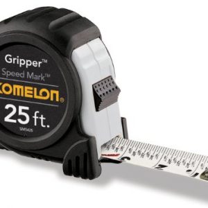 Komelon SM5425 Speed Mark Gripper Acrylic Coated Steel Blade Measuring Tape  1-Inch X 25Ft  White