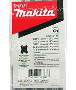 Makita 5 Piece - SDS-Plus Drill Bit Set For Rotary Hammers - Aggressive Drilling For Concrete   Masonry - Carbide Tipped Bits