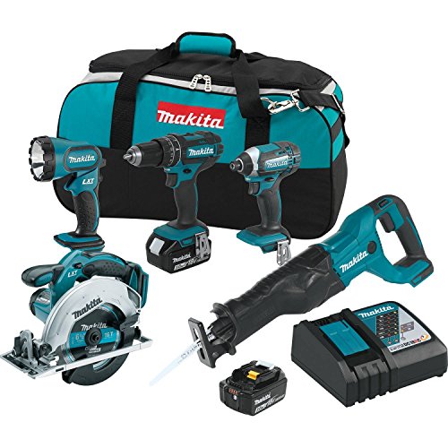 Makita XT505 18V LXT Lithium-Ion Cordless Combo Kit  5 Piece