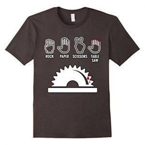 Mens Rock Paper Scissors Table Saw T-Shirt Funny Carpenter Shirt Medium Asphalt