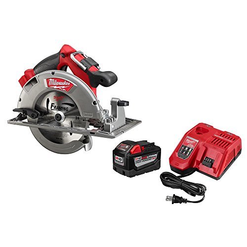 Milwaukee M18 FUEL 18-Volt Lithium Ion Brushless Cordless 7 1 4 in  Circular Saw with M18 18-Volt 9 0Ah Starter Kit   Modern Hardware Power Tools for Your Carpentry Workshop or Machine Shop