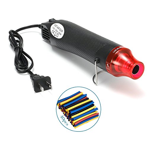 Mini Heat Gun  Portable Ligthweight Handhold Electric Hot Air Shrink   DIY Accessory  300W Power (Black)