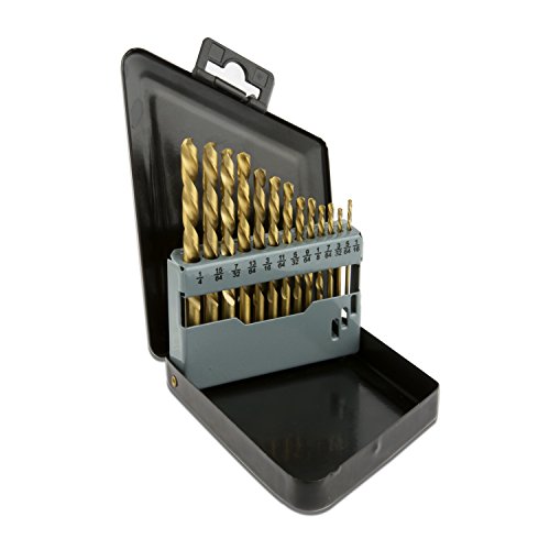 Neiko 10038A Left Hand Drill Bit Set  13 Piece   M2 HSS With Titanium Nitride Coating   SAE (1 16  - 1 4 )