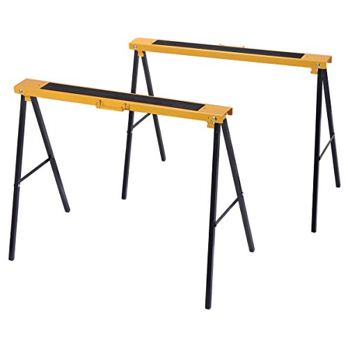 New 2 Pack Heavy Duty Saw Horse Steel Folding Legs Portable Sawhorse Pair