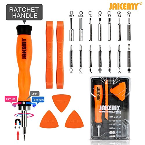 PC Tool Kit  Jakemy Ratchet Repair Screwdriver Set  Torx screwdriver 20 in 1 for iPhone X  iPhone 8 8 Plus 7 7 Plus 6 6 Plus 6S 5 5C 5S 4 4S iPad 4 3 2 Mini  Laptop