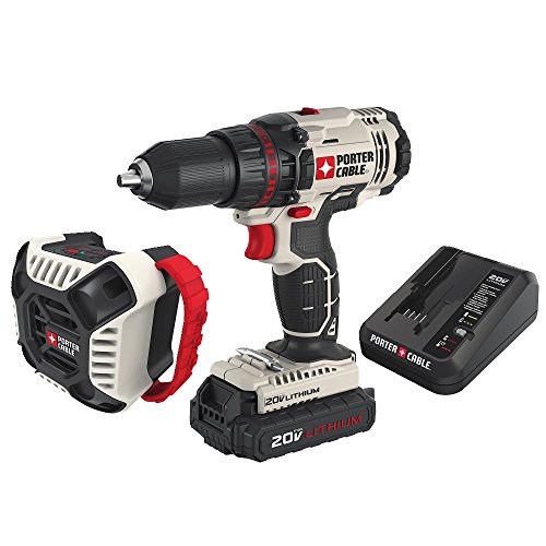 PORTER-CABLE PCCK607LA 20V Max 1 2  Drill Driver   Bluetooth Speaker Combo Kit