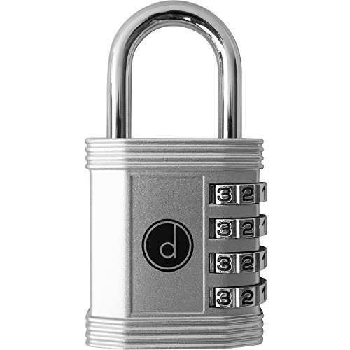 Padlock - 4 Digit Combination Lock for Gym  Sports  School   Employee Locker  Outdoor  Fence  Hasp and Storage - All Weather Metal   Steel - Easy to Set Your Own Keyless Resettable Combo - Silver