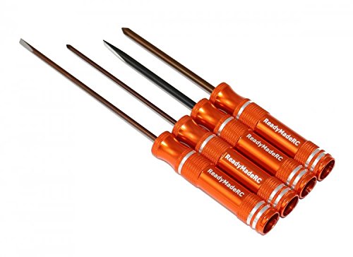 RMRC Professional Screw Driver Set - Phillips   Flat Head - Color coded to size - Long handle - Anodized Aluminum grips …
