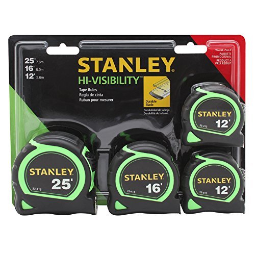 Stanley STHT74201 4-Pack Hi-Viz Locking Tape Measures 25-ft  16-ft    (2) 12-ft