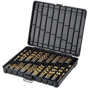 Titanium Drill Bit Set for Metal - 230pc Kit - Coated HSS - From 1 16  up to 1 2 Inch