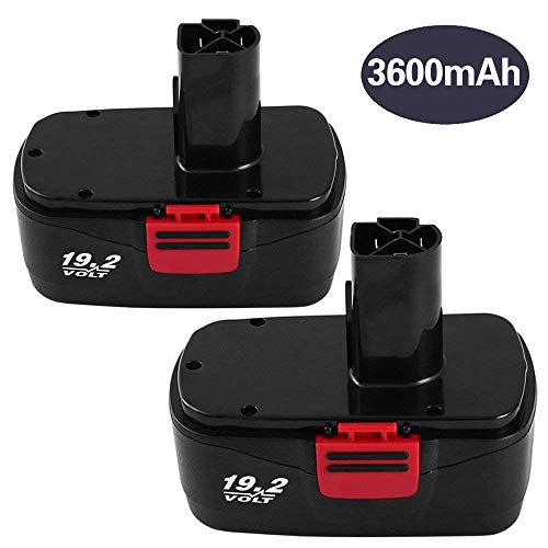 Upgraded to 3 6Ah Ni-Mh C3 Battery for Craftsman 19 2 Volt Battery DieHard 315 115410 315 11485 130279005 1323903 120235021 11375 11376 Cordless Pack of 2
