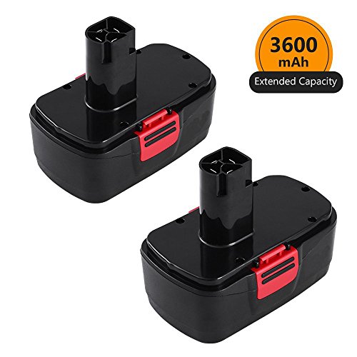 Upgraded to 3600mAh  3 6Ah Ni-Mh Replace for Craftsman 19 2 Volt Battery Diehard C3 11375 130279003 130279005 130279017 1323517 1323903 Cordless Power Tool Batteries 2 Pack