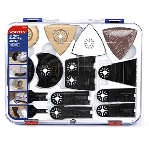 WORKPRO 24-Piece Oscillating Accessory Kit Mixed Multitool Saw Blades for Sanding  Grinding and Cutting