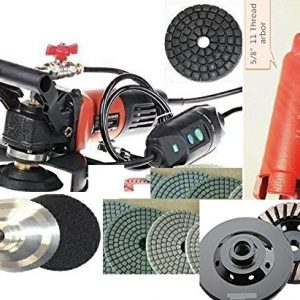 Wet Polisher 1 1 4  Diamond Core Bit Sink Hole Saw Cutter 4  Diamond Polishing Pad Buffer 18 Pieces and aluminum backer for granite marble quartz concrete stone fabrication cement sanding