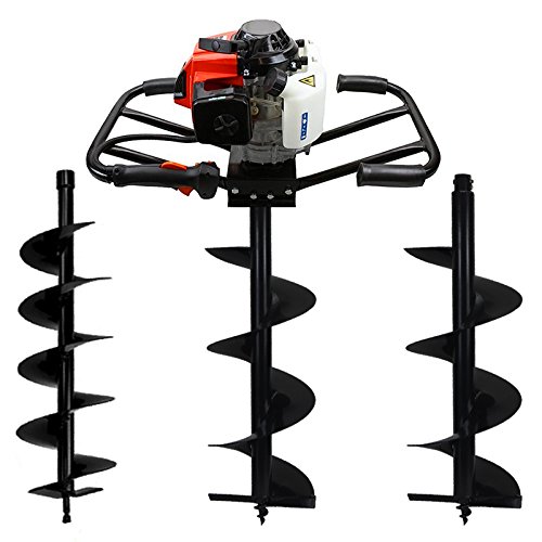 XtremepowerUS 2 Man 63CC 2 Stroke Planting Gas Post Hole Digger (Digger   8  10  12  Bit)