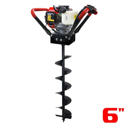 XtremepowerUS V-Type 55CC 2 Stroke Gas Post Hole Digger One Man Auger (Digger   6 Bit)