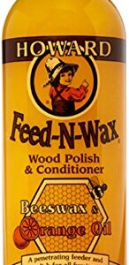 Howard FW0016 Feed-N-Wax Wood Polish and Conditioner  Beeswax   Orange Oil  16-Ounce