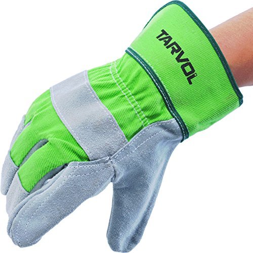 Leather Work Gloves - Split Leather Design - Heavy Duty Industrial Safety Gloves - Fits Both Men   Women - All-Season (Summer Winter) - Perfect for Mechanics  Welding  Gardening  Driving  and More