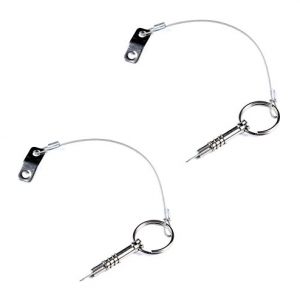 MX 2 pcs Stainless Steel Pin w  Drop Cam   Spring 1 4  x 1  Grip - Lanyard Prevents Loss