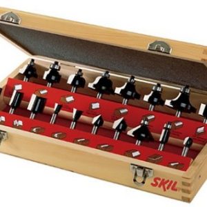 SKIL 91018 18-Piece Carbide Router Bit Set in Wooden Storage Case