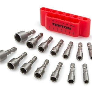 TEKTON 2938 Quick-Change Power Nut Driver Bit Set with Detents  14-Piece