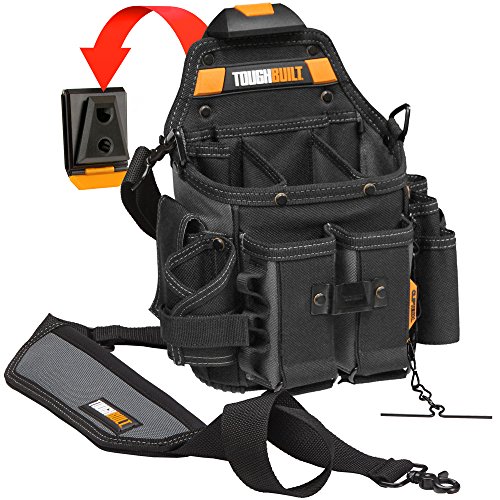 ToughBuilt - Journeyman Electrician Pouch   Shoulder Strap  Adjustable Flashlight Holder  Adjustable Tool Pockets  21 Pockets and Loops  (Patented ClipTech Hub   Belts) (TB-CT-114-2)