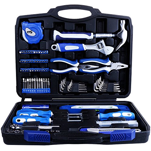 Vastar 102 Piece Home Repair Tool Kit  General Household Tool Kit for Home Maintenance with Plastic Toolbox Storage Case