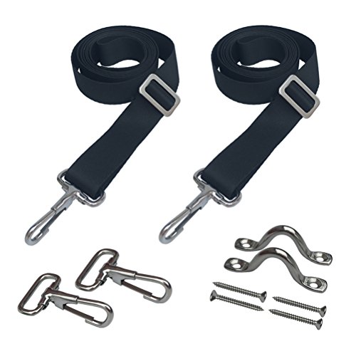Vtete 2 PCS Adjustable Bimini Top Straps with Loops   Snap Hooks   Eye Straps - 28 ~60  Stainless Steel Boat Awning Hardware