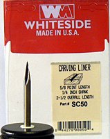 Whiteside Router Bits SC50 Carving Liner 11-Degree by 5 8-Inch Cutting Length